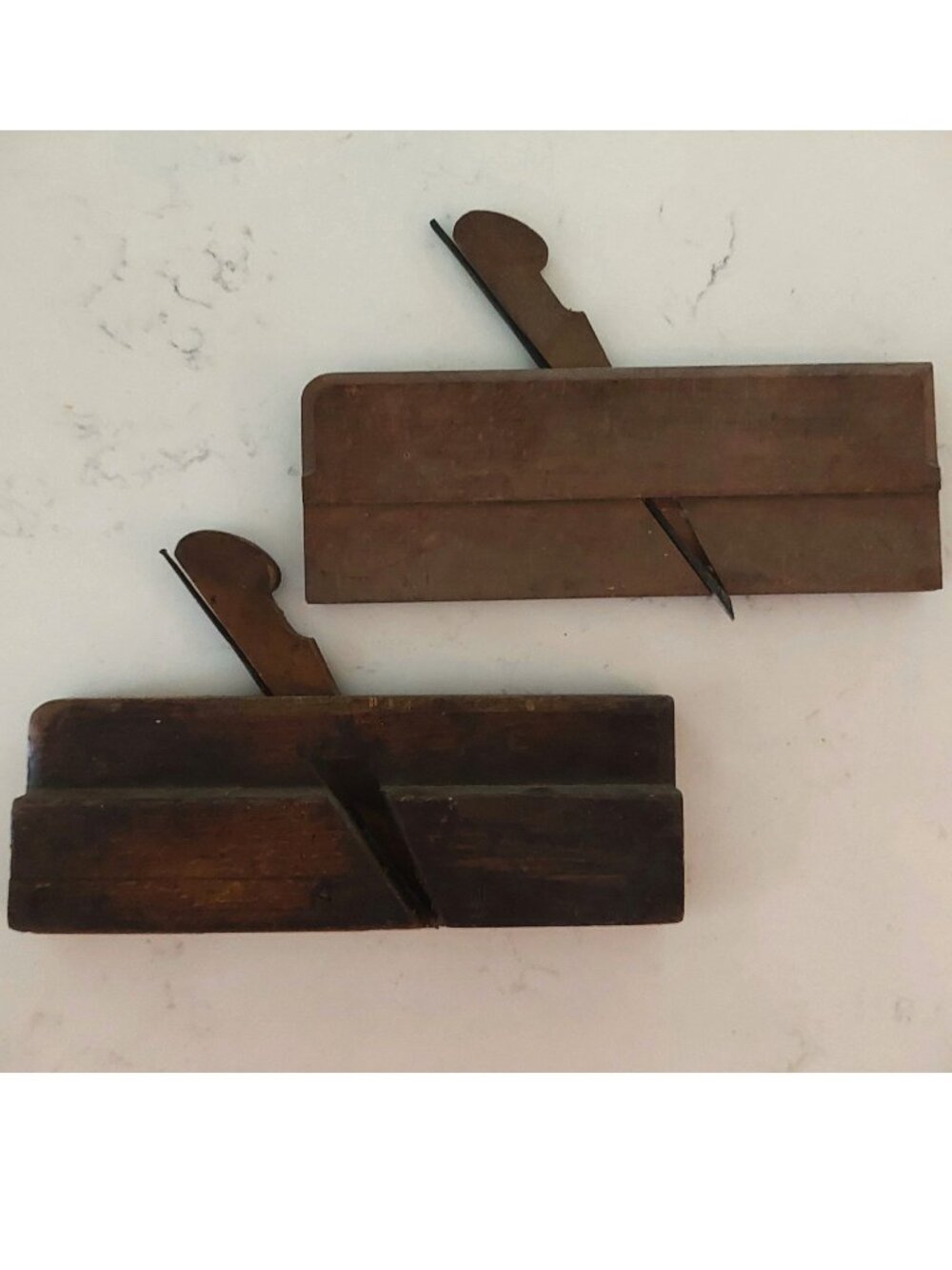 Antique 1900s Vintage Wood Planes Set of 2 Carpenter Tools Folk Art Primitive